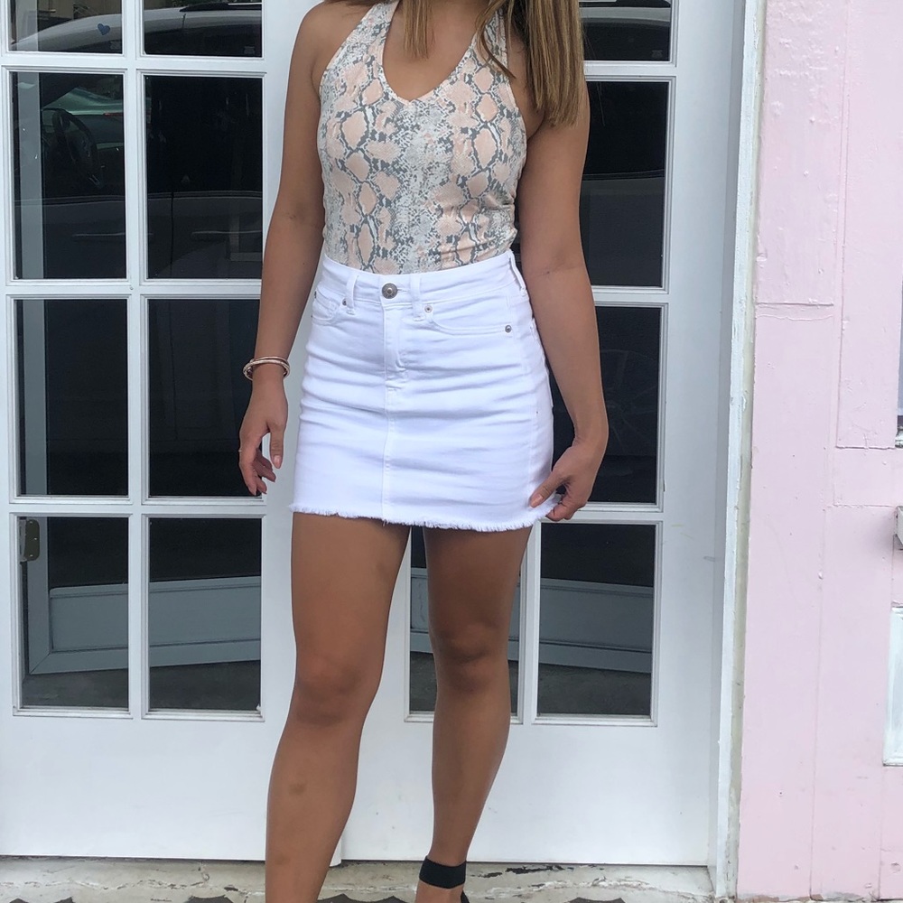 Snakeskin print halter top